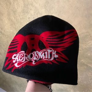 Vintage Aerosmith Reversible Knit Beanie Hat